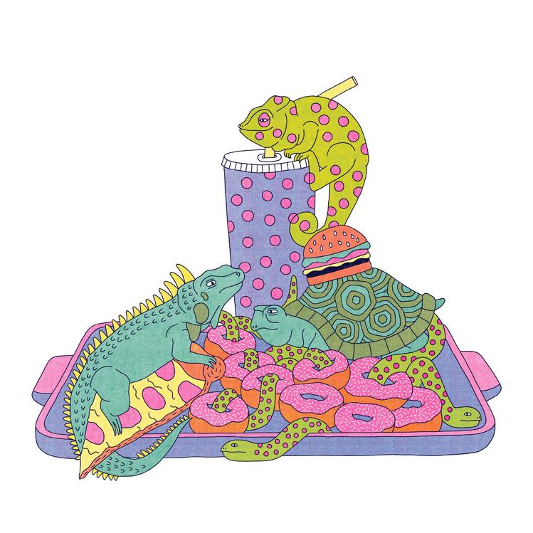 <i>Fast Food Fantasy</i> </br> screen print, 2015