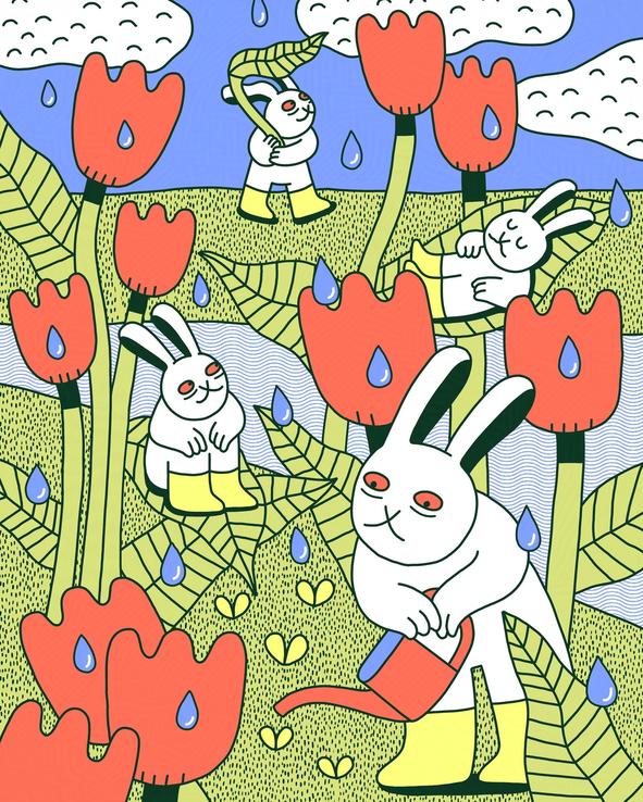 <i>Garden Pals</i> </br> digital illustration, 2021