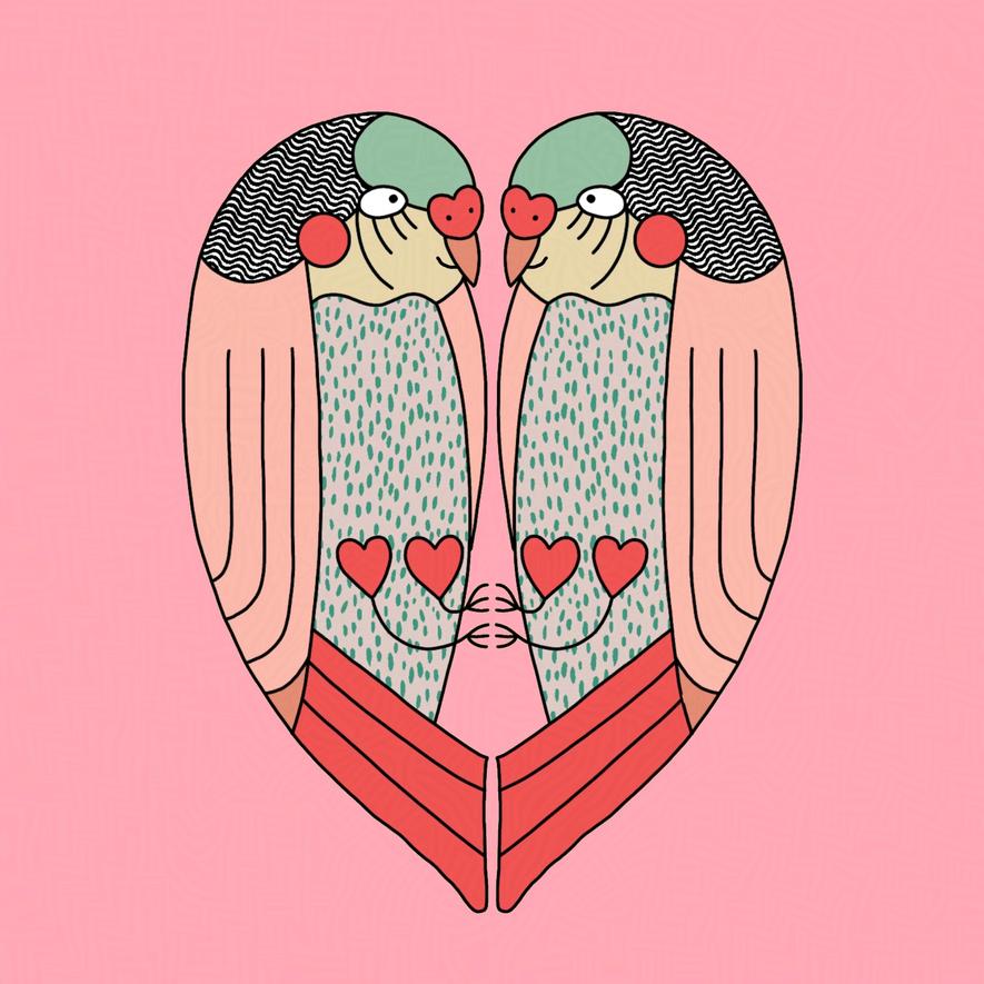 <i>Love Birds</i> </br> digital illustration, 2021